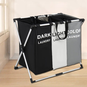 Panier à <span class=keywords><strong>linge</strong></span> pliable et durable en tissu Oxford, lavable, avec 3 sections, pour <span class=keywords><strong>salle</strong></span> <span class=keywords><strong>de</strong></span> <span class=keywords><strong>bain</strong></span>, chambre et <span class=keywords><strong>rangement</strong></span> domestique - Product Image 3