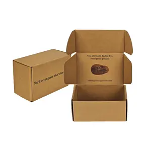 Cajas Kraft marrones de alta calidad sostenibles, Caja Postal con impresión en color de logotipo personalizado