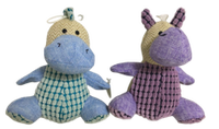 Jouet pour chien en peluche en forme d'hippopotame HUGMEI, moderne, en polyester et coton, pour nettoyer les dents