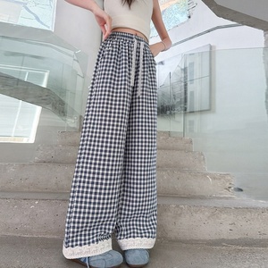 <span class=keywords><strong>Pantaloni</strong></span> lunghi a gamba larga a quadri bianchi e <span class=keywords><strong>neri</strong></span> per ragazze, <span class=keywords><strong>pantaloni</strong></span> casual coreani per bambini e ragazzi - Product Image 5