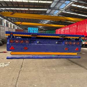 2024 Exportación 4 Ejes 20ft 40ft Contenedor Transporte 60-100Tons Cama plana Camión Semi Remolque - Product Image 2