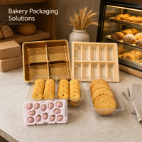 Barquette en PET de qualité alimentaire pour pâtisserie, biscuits, chocolat, confiserie, pâtisserie, avec compartiments divisés, vente en gros