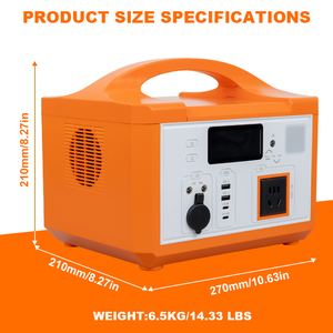 Générateur portable 600W avec batterie LiFePO4 576Wh pour extérieur, sorties LED personnalisées AC/DC/USB/Type-C, alimentation d'urgence - Product Image 2