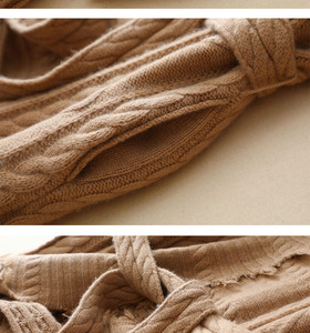 Dereng 100% Pure Wool Waist Band Edge to Edge <strong>Long</strong> <strong>Line</strong> Women Cashmere <strong>Cardigan</strong> - Product Image 6