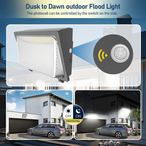 ไฟติดผนัง LED สำหรับภายนอกอาคาร ยี่ห้อ USA in Stock ETL DLC UL กันน้ำ 60W 100W 120W พร้อมโฟโตเซลล์แบบ Full Cutoff - Product Image 2