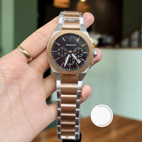 Montre chronographe à Quartz pour hommes, marque de luxe, cadran noir, acier inoxydable, bracelet de 16mm, étanche à 50M