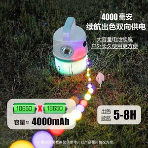 Lámpara de Camping LED con Cadena de Luces Panda, Carga Tipo C, Iluminación Portátil para Tiendas de Campaña al Aire Libre - Product Image 2