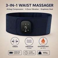 Ceinture de massage multifonctionnelle pour la taille, compression, chauffage, vibration, 3000mAh, écran LED