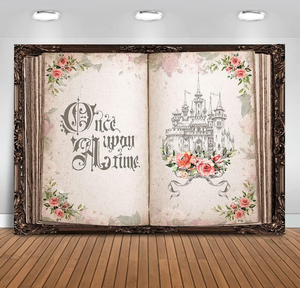 Sfondo floreale di libri di fiabe una volta antico castello sfondo principessa vecchia carta da parati libro magico di apertura - Product Image 1