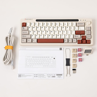 KF101 Monitor eksternal tiga mode, lampu latar RGB bahan ABS multifungsi Keyboard mekanis Rocker