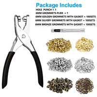Kit d'outils pour boutonnières, pince perforatrice manuelle en plastique, pince à rivets portable, poinçon manuel 12 mm, pince à œillets métalliques, œillets DIY