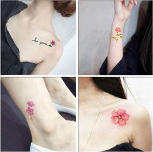 Autocollant <span class=keywords><strong>de</strong></span> tatouage <span class=keywords><strong>de</strong></span> fleur Senior papillon noir et blanc couverture <span class=keywords><strong>de</strong></span> <span class=keywords><strong>cicatrice</strong></span> <span class=keywords><strong>Rose</strong></span> petit autocollant <span class=keywords><strong>de</strong></span> tatouage frais - Product Image 3