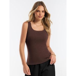 Camiseta sin Mangas de Punto para Mujer FOXA, Mezcla de Lana y Nailon, Transpirable, Ajustada, Ropa Casual de Verano - Product Image 2