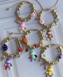 LS-B5949 Charm Colorati per Braccialetti, Adorabili Bracciali con Orsetti per Donne e Ragazze, Bracciale Regolabile Dorato Nuovo - Product Image 2