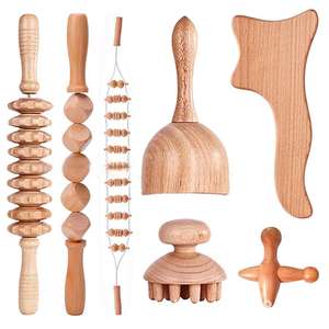 Kit de massage facial et corporel en bois avec logo personnalisé, outil de thérapie par le bois, rouleau de massage, drainage lymphatique, sculpture corporelle, ensemble de madérothérapie 16-en-1 - Product Image 2