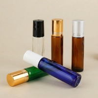 Flacons à bille en verre ambré transparent de 10 ml, couleur personnalisée, vides et rechargeables pour huiles essentielles, parfums, sérums de soin de la peau, impression sérigraphique