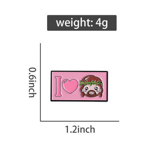 I Love Yesus Enamel Pin kepercayaan agama lucu merah muda permainan periferal bros kerah ransel lencana lucu hadiah perhiasan untuk teman-teman - Product Image 6