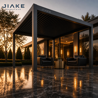 Pergola de luxe Jiake en aluminium 6063-T5 avec toit à lames motorisé et étanche pour villa, terrasse, patio, jardin, pavillon