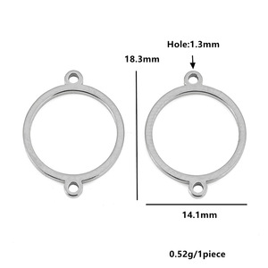 Anneau de connexion rond en acier inoxydable plaqué or 18 carats pour la fabrication de boucles d'oreilles, accessoires de bijouterie WLL472 - Product Image 3