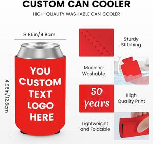 MOQ 100 pièces, image personnalisée, <span class=keywords><strong>texte</strong></span>, logo pour anniversaire, <span class=keywords><strong>mariage</strong></span>, fête d'anniversaire, porte-canettes isothermes personnalisés - Product Image 2