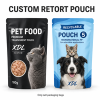 Pâté de viande naturel pour chiens et chats, purée de poulet, sans BPA, sachet rétractable haute barrière recyclable pour la nutrition des animaux de compagnie