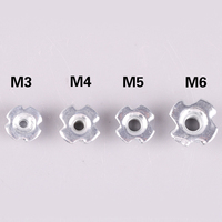1 pièce Écrou fileté en métal M2 M3 M4 M5 M6 à griffes inversées antidérapantes à 4 griffes, accessoires DIY pour bateaux RC, voitures, drones et accessoires d'avions