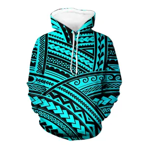 Mùa Thu Và Mùa Đông Của Phụ Nữ Mới Giản Dị Polynesian Tribal Dài Tay Áo Túi Quá Khổ Hoodies Cho Phụ Nữ Huddies