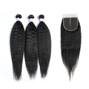 Cheveux non traités, fermeture en dentelle 4X4 5X5 6X6 7X7, dentelle transparente Yaki, fermeture droite crépue 4X4 - Product Image 3