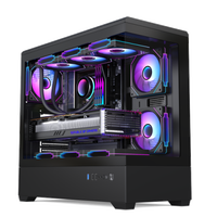 Boîtier PC Gaming Micro ATX Mid Tower en Gros, Châssis d'Ordinateur de Bureau avec Fenêtre Latérale en Verre Trempé