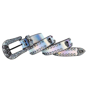 Cintura da donna in pelle PU con strass in lega, fibbia a teschio, stile Hip Hop Punk, personalizzata, di tendenza, alla moda, <span class=keywords><strong>Baita</strong></span> Manufacturer - Product Image 3