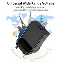 Chargeur mural de prise britannique 20W | Adaptateur de chargeur de voyage à charge rapide USB et type C double port PD20W 5A pour le marché britannique