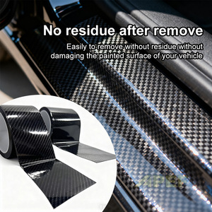 Protector de Umbral de Puerta de Fibra de Carbono <span class=keywords><strong>Universal</strong></span> para Decoración Exterior de Automóviles, Cubierta de Panel Protector de Escalón - Product Image 5