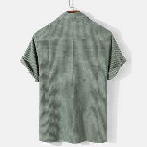 <span class=keywords><strong>S</strong></span>-3XL 플랩탑 남성 캐주얼 휴가용 데일리 루즈핏 셔츠 코듀로이 폴로 셔츠 폴로 칼라 반팔 셔츠 고품질 - Product Image 5