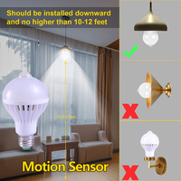 Ampoules Intelligentes E27 B22 3W 5W 7W 9W à Détecteur de Mouvement, Ampoules LED Intelligentes à Capteur PIR