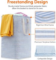 Grands paniers à linge pliables, panier à linge autoportant imperméable avec poignées faciles à transporter dans la buanderie, la chambre à coucher