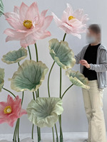 Fleur géante de feuille de lotus de haute qualité pour la décoration extérieure de jardin, vitrine, fleur d'été pour centre commercial