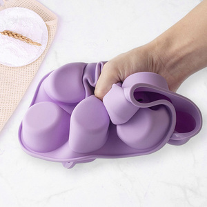 Moule à gâteau en silicone de qualité alimentaire à 12 trous ronds, ustensiles de cuisson - Product Image 4