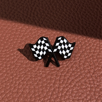 Épingles en émail drapeau de course broche en damier noir blanc sac à dos vêtements collier Badge épingle commémorative pour voiture course automobile C