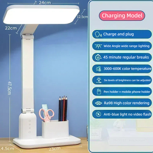 Lámpara de Escritorio LED Multifuncional Moderna de ABS, Recargable por USB, Táctil, Portátil, para Estudio y Lectura, Regulable, Alto CRI - Product Image 6