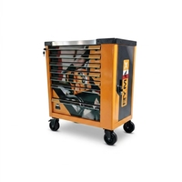 Armoire à outils roulante robuste à 7 tiroirs, impression graphique personnalisée, verrouillable, chariot de rangement mobile pour garage