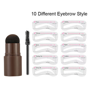 Kit de <span class=keywords><strong>tampon</strong></span> et de pochoir pour sourcils avec logo personnalisé OEM, imperméable, marque privée, <span class=keywords><strong>tampon</strong></span> pour sourcils avec 10 styles de pochoir pour sourcils - Product Image 2