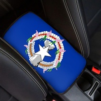 Accessoire intérieur de voiture, housse fine pour accoudoir de voiture, motif drapeau de Saipan, protection confortable pour accoudoir, pour la plupart des véhicules