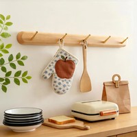 Crochets muraux décoratifs en bois de hêtre et laiton de style nordique moderne, organisateur de vêtements, porte-serviettes pour entrée, crochets muraux en bois