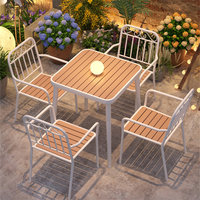 Ensemble table et chaises de balcon Iron Homestay, résistant à l'eau et au soleil, pour cour, jardin, hôtel, usage extérieur