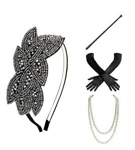 <span class=keywords><strong>2025</strong></span> phong cách mới 1920S Mũ sắt tuyệt vời <span class=keywords><strong>Gatsby</strong></span> sequin cái mỏ đà điểu lông tóc Headband Bộ - Product Image 4