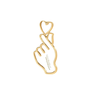 Boucles d'oreilles en forme de cœur en or blanc E2986 pour femmes, bijoux romantiques avec gravure « I Always Love You » - Product Image 1