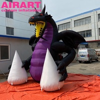 Monster dragon gonflable géant, costume de mascotte de dinosaure respirant, pour noël