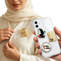 Insignia Metálica del Día de la Mujer Emiratí, Bandera de los EAU, Mujer Árabe Tradicional, Pin de Solapa 3D con Relieve Dorado, Broche de Recuerdo para Festivales, Regalo