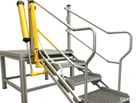 Escalier d'accès pneumatique pliable, échelle d'accès mobile galvanisée pour le chargement de camions-citernes pétrochimiques