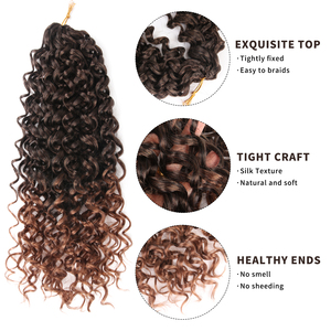 AliLeader all'ingrosso 10-24 "sintetico onda profonda trecce Crochet Ombre spiaggia riccioli intrecciare capelli uncinetto capelli - Product Image 4